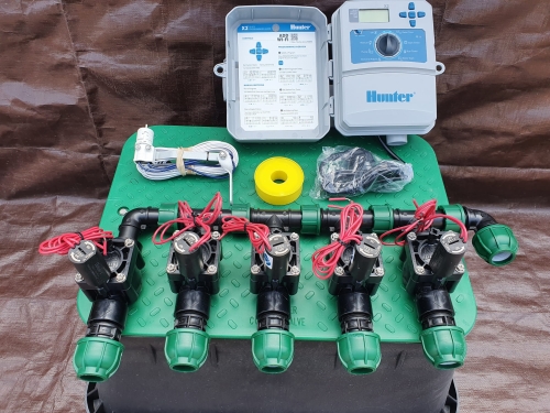 Zestaw nawadniania ogrodu HUNTER 5 sekcji | Sterownik X2 zewnętrzny