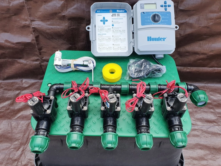 Zestaw nawadniania ogrodu HUNTER 5 sekcji | Sterownik X2 zewnętrzny