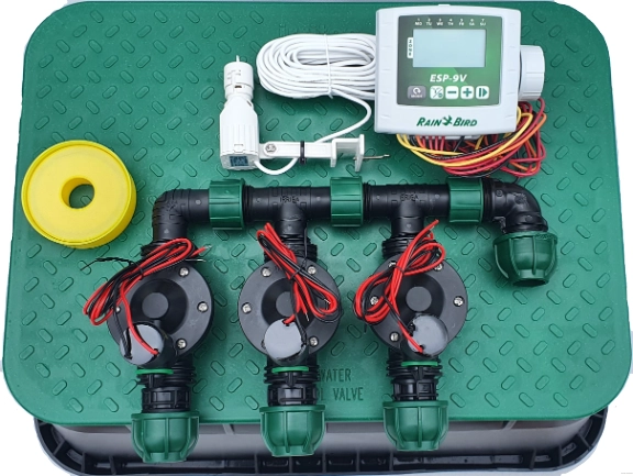 Zestaw nawadniania RAIN BIRD - 3 sekcji sterownik bateryjny 9V.