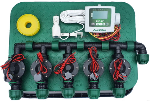 Zestaw nawadniania RAIN BIRD - 5 sekcji sterownik bateryjny 9V