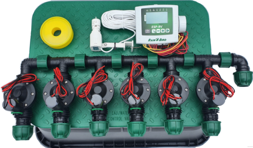 Zestaw nawadniania RAIN BIRD - 6 sekcji sterownik bateryjny 9V