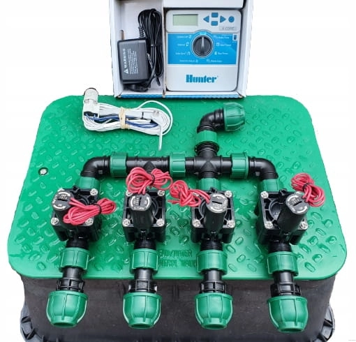 zestaw do nawodnienia ogrodu 4 sekcje Hunter www.akant-ogrody.pl