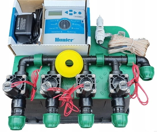 Zestaw do nawadniania ogrodu HUNTER - 4 sekcje sterownik wewnętrzny