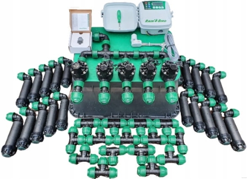 Zestaw nawadniania ogrodu RAIN BIRD - 5 sekcji + 20 zraszaczy + Moduł WiFi i sterownik zewnętrzny