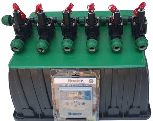Zestaw nawadniania ogrodu HUNTER 6 sekcji | sterownik ECO-LOGIC