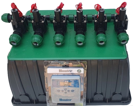 Zestaw nawadniania ogrodu HUNTER 6 sekcji | sterownik ECO-LOGIC