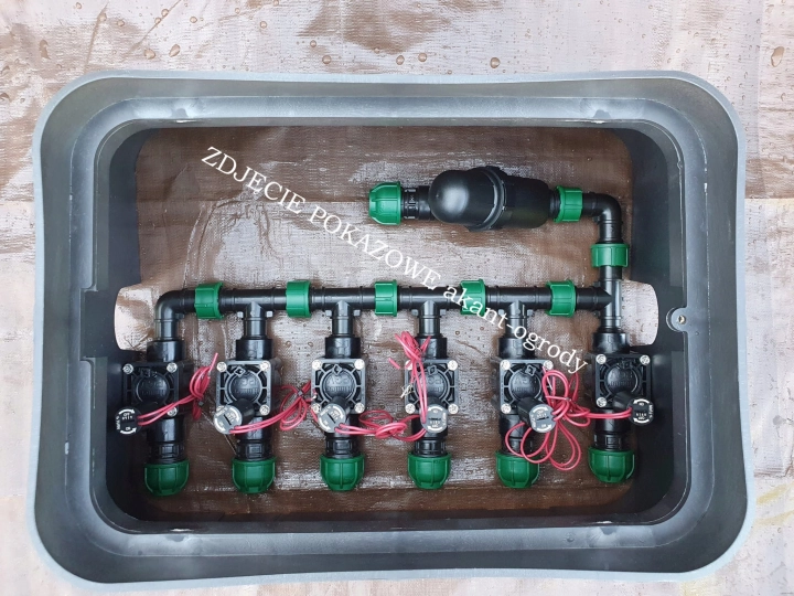 układ 6 elektrozaworów w skrzynce Jumbo