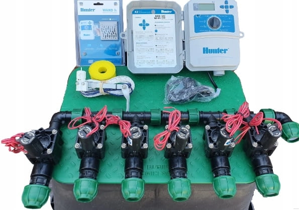 Zestaw nawadniania ogrodu HUNTER 6 sekcji z Wi-Fi | Sterownik X2 zewnętrzny
