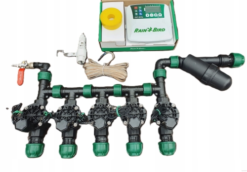Zestaw nawadniania ogrodu Rain Bird 5 sekcji | Sterownik ESP-TM2 | Filtr | Przyłącze do kompresora