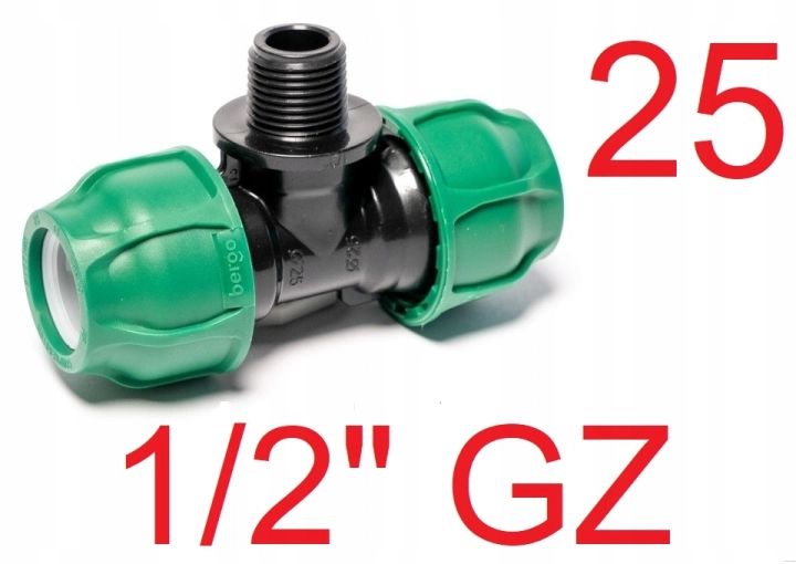 TRÓJNIK PE 25 x 1/2" GZ x 25 | Bergo