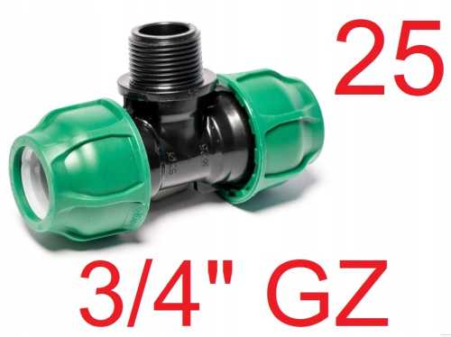 Trójnik PE 25 x 3/4" GZ x 25 Bergo