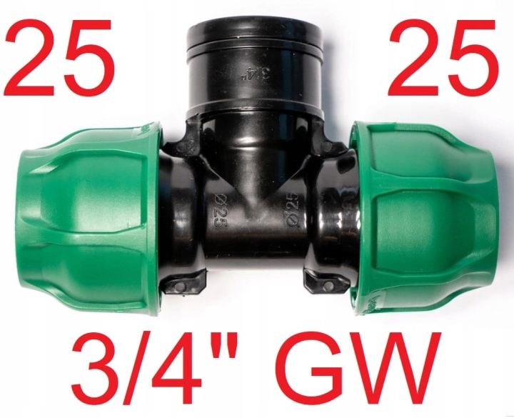 Trójnik PE 25 x 3/4" GW x 25 Bergo