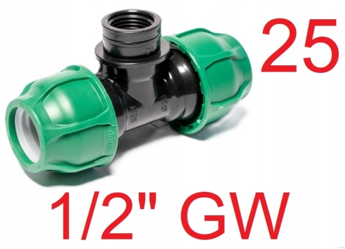 Trójnik PE 25 x 1/2" GW x 25 Bergo
