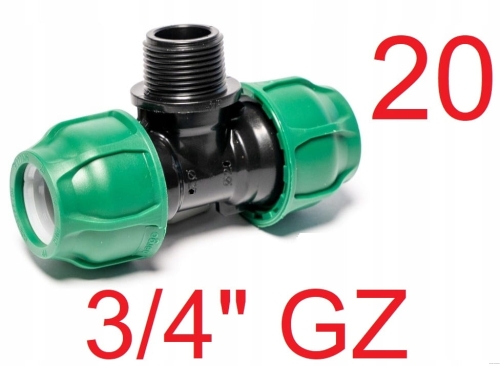Trójnik PE 20 x 3/4" GZ x 20 Bergo