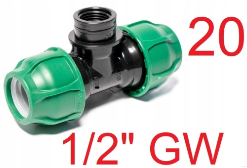 Trójnik PE 20 x 1/2" GW x 20 Bergo