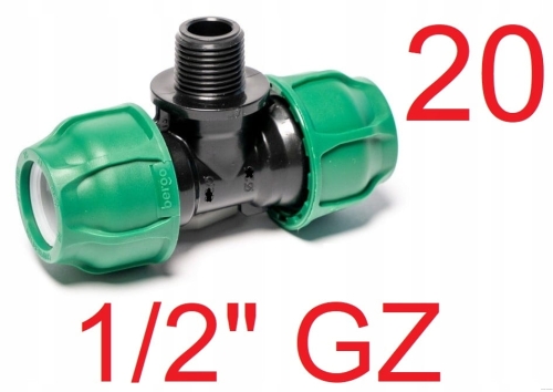Trójnik PE 20 x 1/2" GZ x 20 Bergo