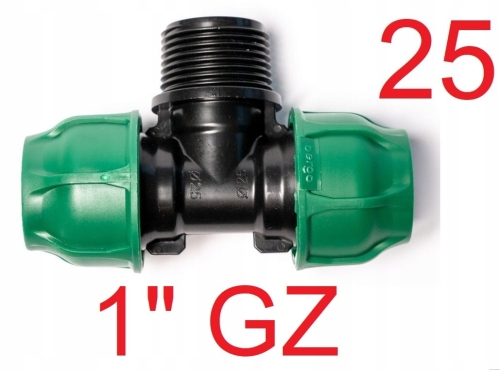 Trójnik PE 25 x 1" GZ x 25 Bergo