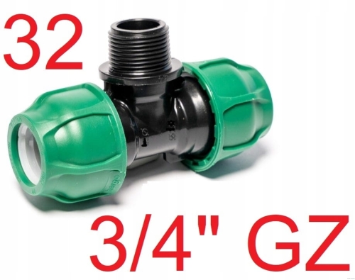 Trójnik PE 32 x 3/4" GZ x 32 Bergo