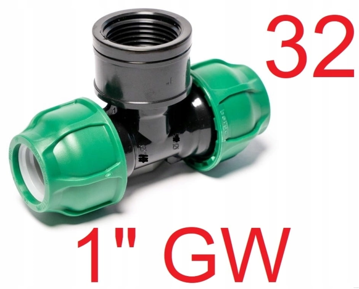 Trójnik PE 32 x 1" GW x 32 Bergo