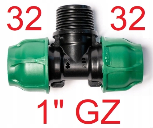 Trójnik PE 32 x 1" GZ x 32 Bergo