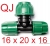 Trójnik redukcyjny QJ 16 x PE 20 x QJ 16 Bergo