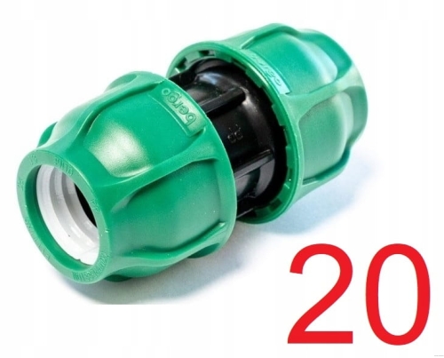 Dwuzłącze PE 20 | Przelot PE 20 x 20 Bergo