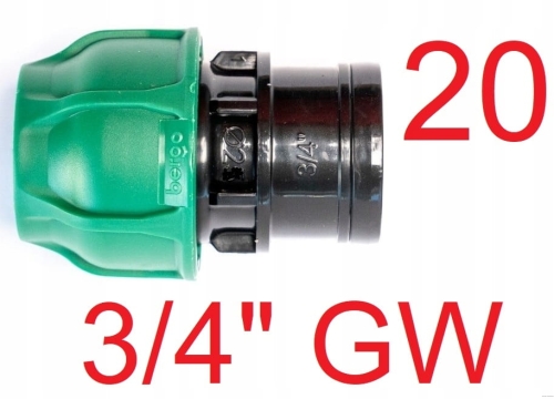 Przelot PE 20 x 3/4" GW Bergo