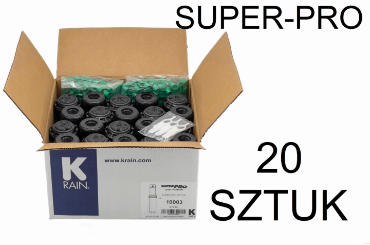 Zraszacz wynurzalny K-Rain Super Pro zasięg 9,1 do 14,6 m | 20 sztuk | Karton fabryczny